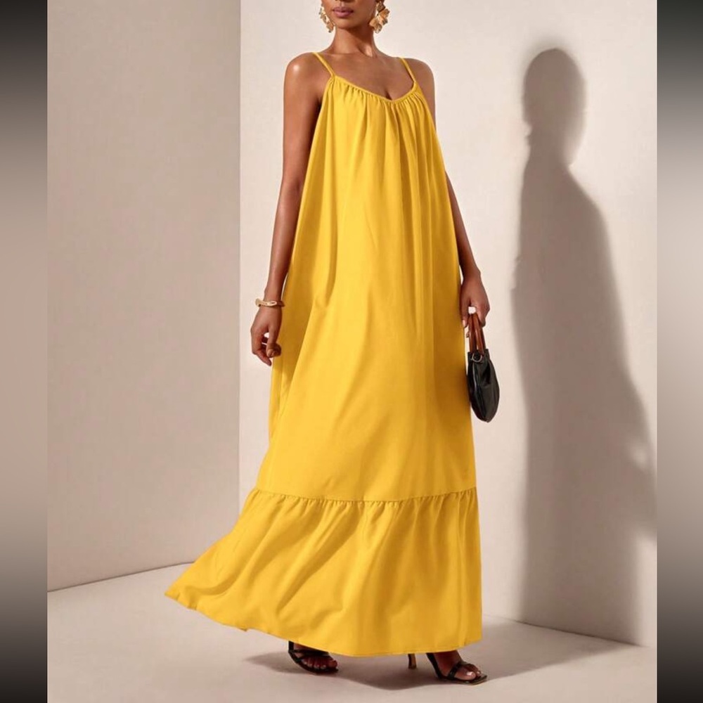 Elegant Yellow Maxi Dress
